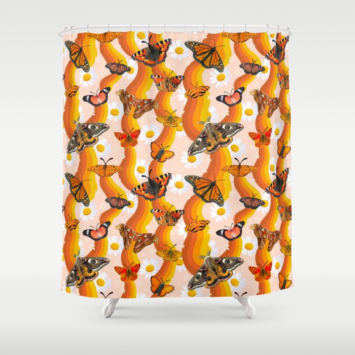 Butterfly Collage Print Shower Curtain Gallery Image 1