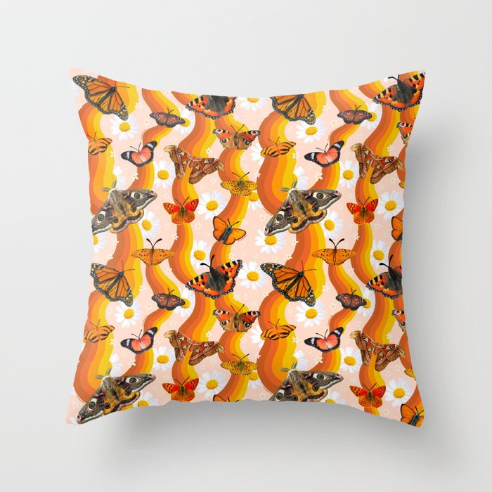 Butterfly Collage Print Throw Pillow Gallery Image 1