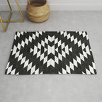 Urban Tribal Pattern No.14 - Aztec - Black Concrete Rug Gallery Image 1
