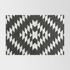 Urban Tribal Pattern No.14 - Aztec - Black Concrete Rug Gallery Image 2