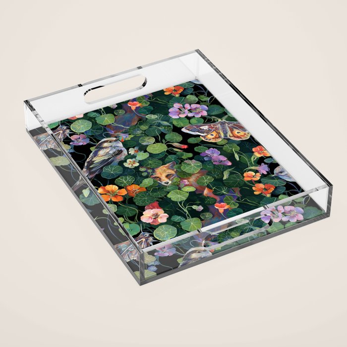 Nasturtium Fox Garden Acrylic Tray Gallery Image 1