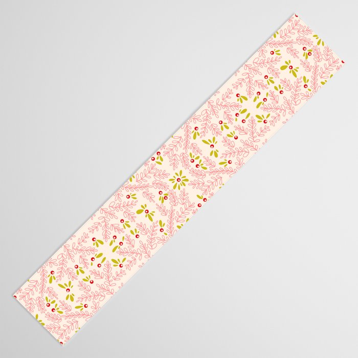 Wonderful holiday joy twigs and berrie soft pink Table Runner Gallery Image 3