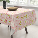 Wonderful holiday joy twigs and berrie soft pink Tablecloth Gallery Image 3