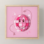 Smiley Pink Disco Ball Mini Art Print Gallery Image 1