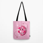 Smiley Pink Disco Ball Tote Bag Gallery Image 2