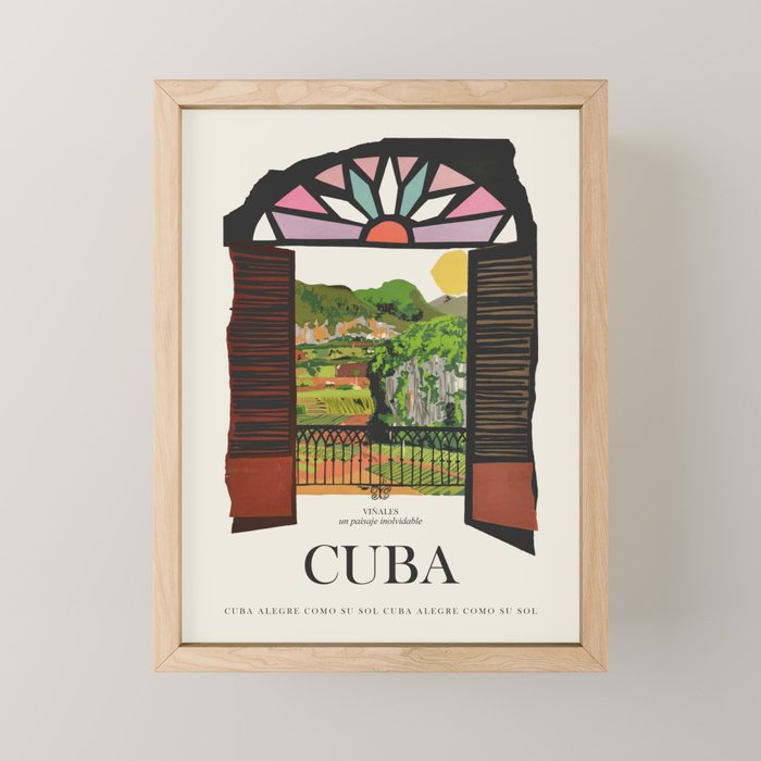 Cuba Vintage Travel Poster, 1950s Mini Art Print Gallery Image 1