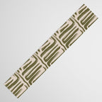 Olive Brushstrokes - Abstract Mid Century Modern Table Runner Gallery Image 3