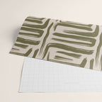Olive Brushstrokes - Abstract Mid Century Modern Wrapping Paper Gallery Image 2