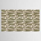 Olive Brushstrokes - Abstract Mid Century Modern Tablecloth Gallery Image 2