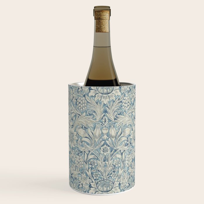 William Morris Vintage Sunflower Blue Slate & Vellum Wine Chiller Gallery Image 2