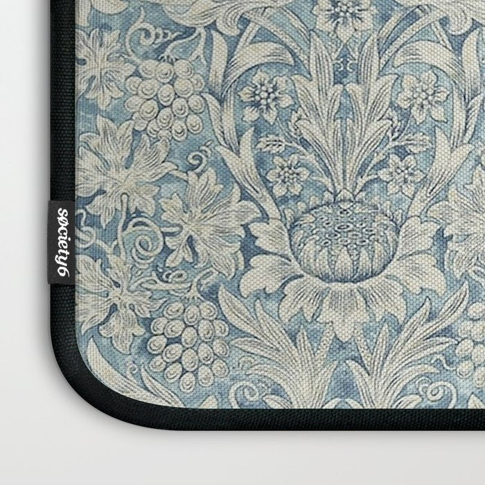 William Morris Vintage Sunflower Blue Slate & Vellum Laptop Sleeve Gallery Image 3