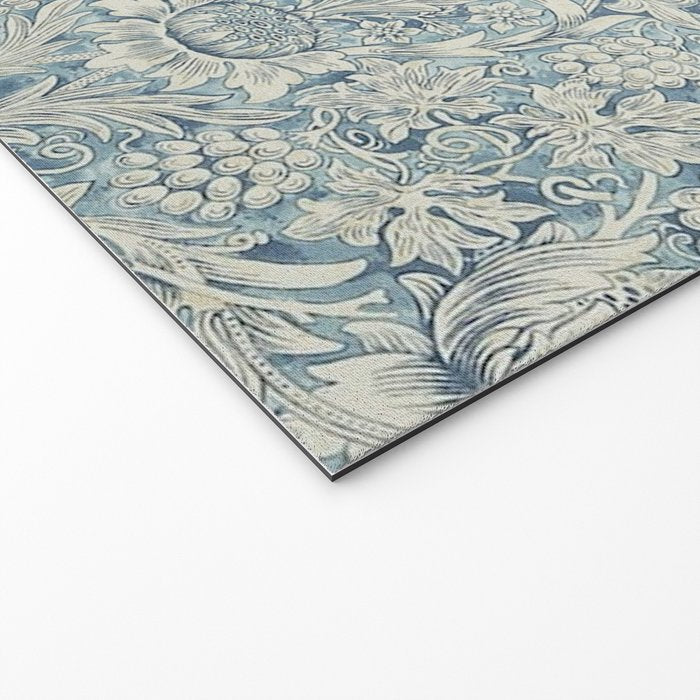 William Morris Vintage Sunflower Blue Slate & Vellum Welcome Mat Gallery Image 2