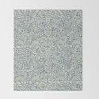 William Morris Vintage Sunflower Blue Slate & Vellum Throw Blanket Gallery Image 2