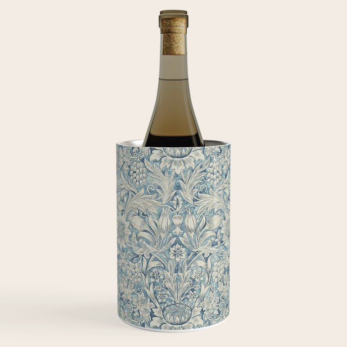 William Morris Vintage Sunflower Blue Slate & Vellum Wine Chiller Gallery Image 3