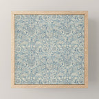 William Morris Vintage Sunflower Blue Slate & Vellum Mini Art Print Gallery Image 1