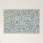 William Morris Vintage Sunflower Blue Slate & Vellum Welcome Mat Gallery Image 1
