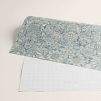 William Morris Vintage Sunflower Blue Slate & Vellum Wrapping Paper Gallery Image 2