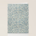 William Morris Vintage Sunflower Blue Slate & Vellum Stationery Card Gallery Image 2