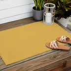 Soft Mustard Solid Outdoor Rug Gallery Image 2
