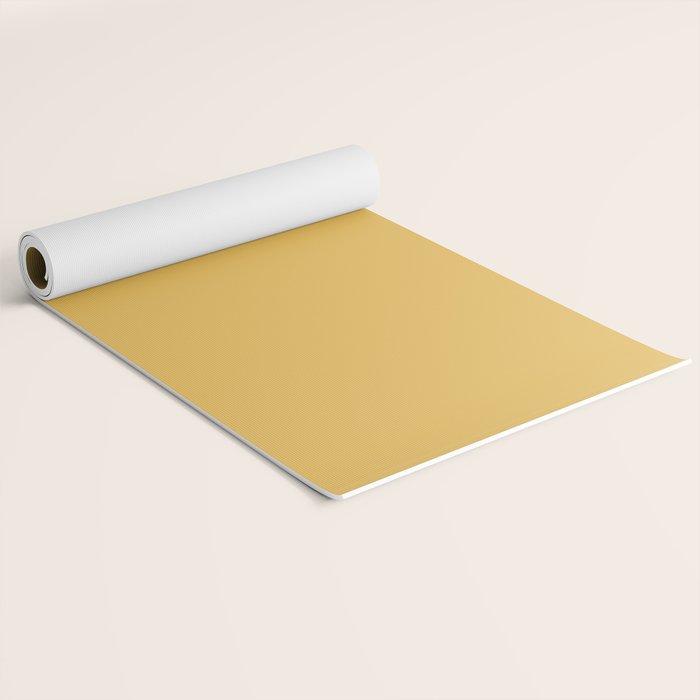 Soft Mustard Solid Yoga Mat Gallery Image 2