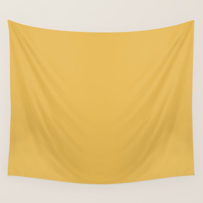 Soft Mustard Solid Wall Tapestry Gallery Image 4