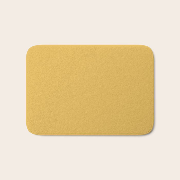 Soft Mustard Solid Bath Mat Gallery Image 1