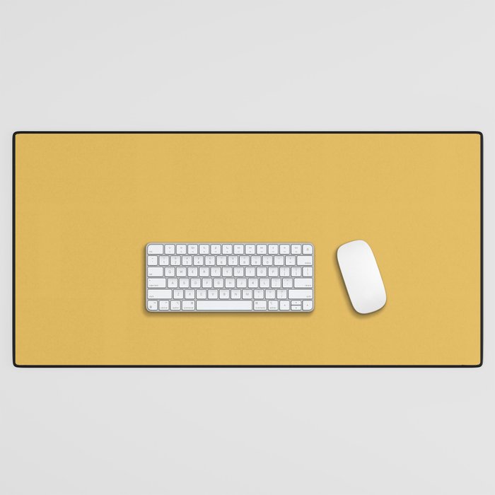 Soft Mustard Solid Desk Mat Gallery Image 1