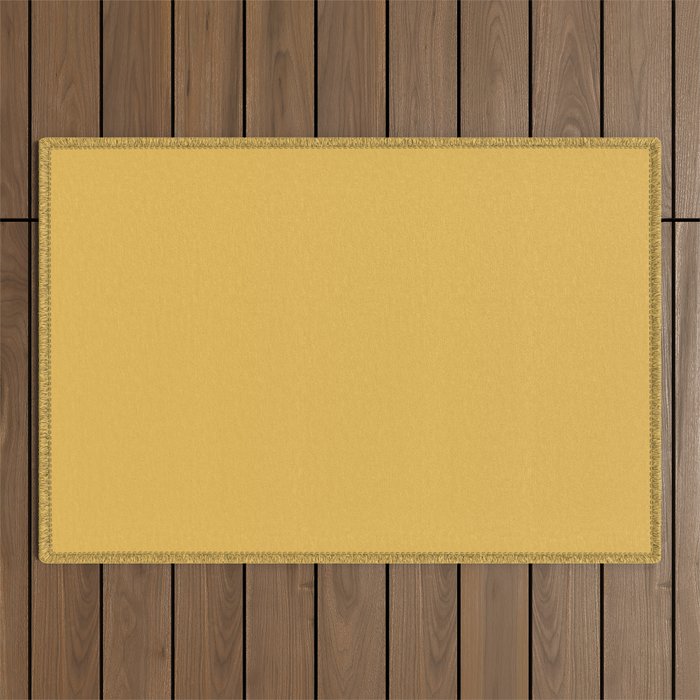 Soft Mustard Solid Outdoor Rug Gallery Image 1
