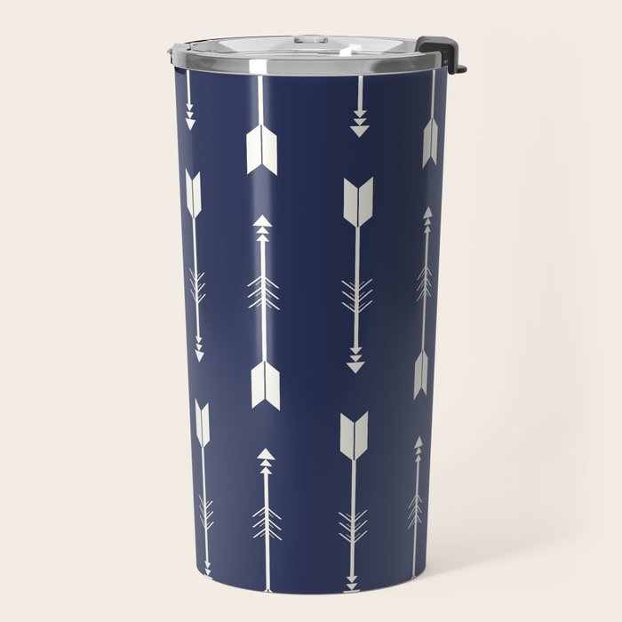 Blue Arrow Pattern  Travel Mug Gallery Image 2