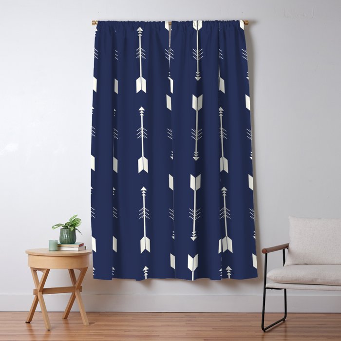 Blue Arrow Pattern  Window Curtain