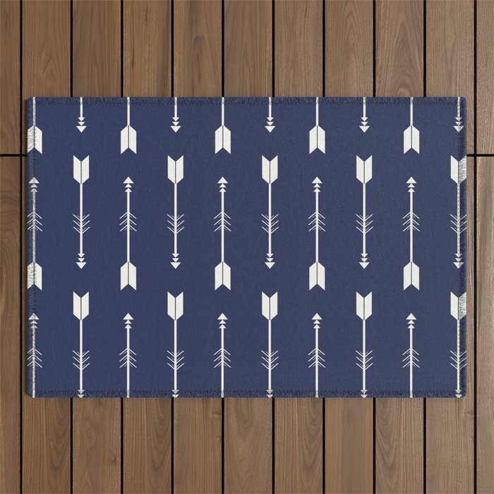 Blue Arrow Pattern  Outdoor Rug Gallery Image 1