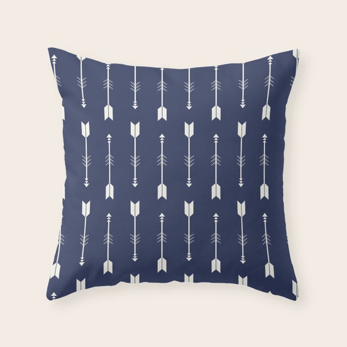Blue Arrow Pattern  Throw Pillow Gallery Image 1