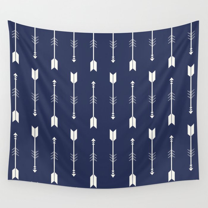 Blue Arrow Pattern  Wall Tapestry Gallery Image 4