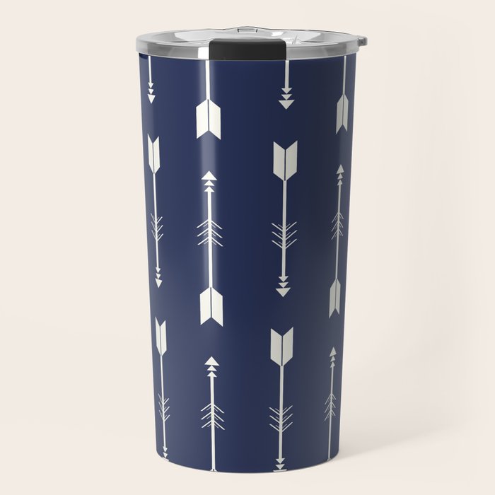 Blue Arrow Pattern  Travel Mug Gallery Image 1