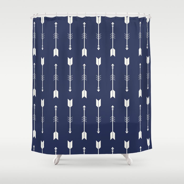 Blue Arrow Pattern  Shower Curtain Gallery Image 1
