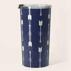 Blue Arrow Pattern  Travel Mug Gallery Image 3