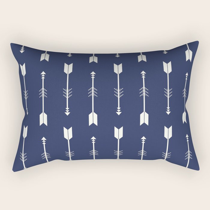 Blue Arrow Pattern  Rectangular Pillow Gallery Image 1