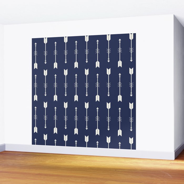 Blue Arrow Pattern  Wall Mural Gallery Image 2