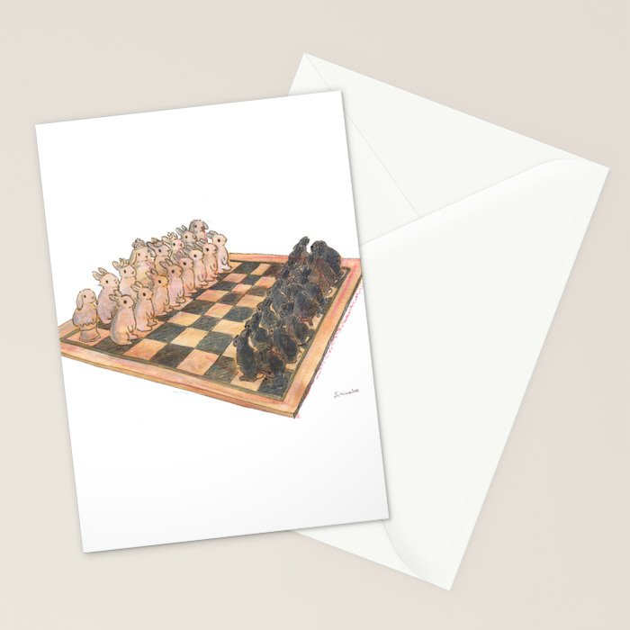 Bunny chess Stationery Card Gallery Image 2