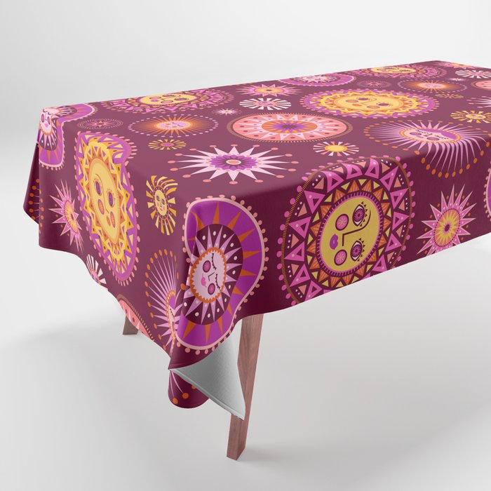 Here Comes the Sun - Pink and Magenta Tablecloth Gallery Image 1