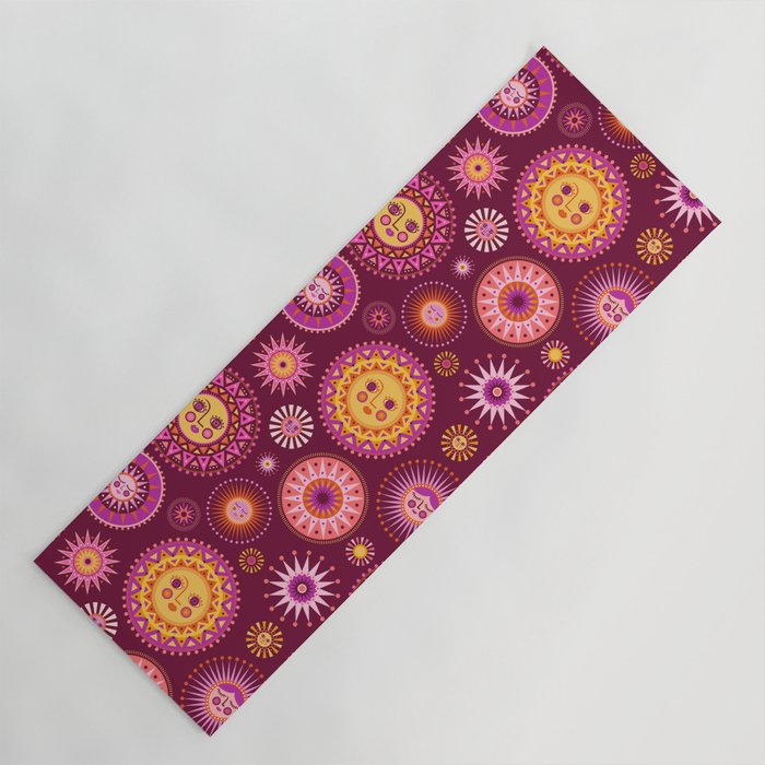 Here Comes the Sun - Pink and Magenta Yoga Mat Gallery Image 1