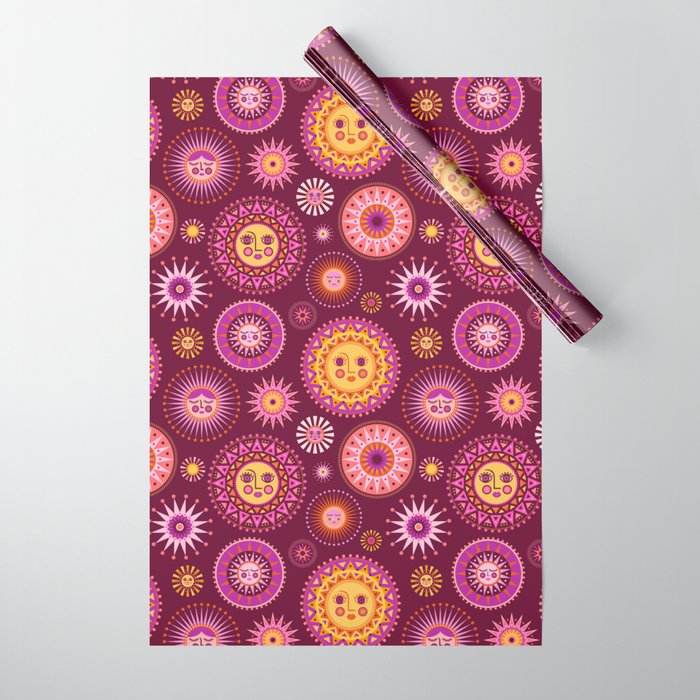 Here Comes the Sun - Pink and Magenta Wrapping Paper Gallery Image 1