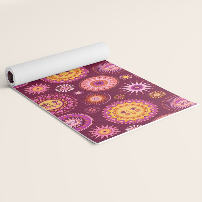 Here Comes the Sun - Pink and Magenta Yoga Mat Gallery Image 2