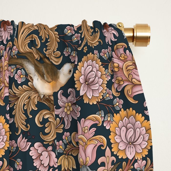 Ornate Bird Garden Window Curtain Gallery Image 2