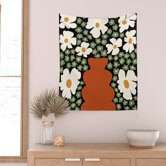 Blooming pottery night    Wall Tapestry Gallery Image 2