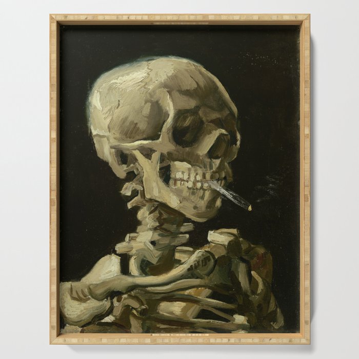Vincent van Gogh - Skull of a Skeleton with Burning Cigarette Serving Tray Gallery Image 1