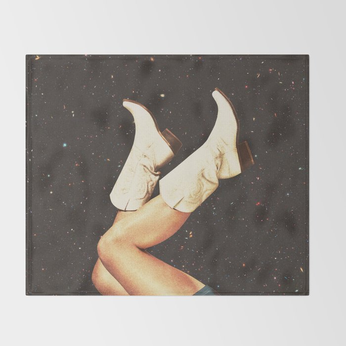 These Boots - Space & Stars Cowgirl Throw Blanket Gallery Image 2