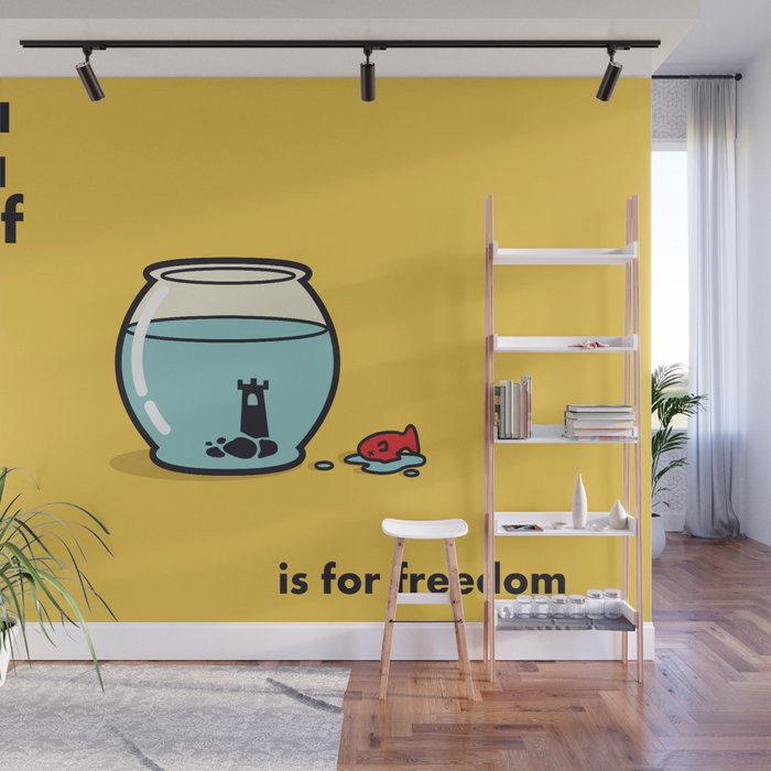 F is for freedom - the irony Wall Mural Gallery Image 1