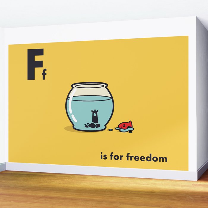 F is for freedom - the irony Wall Mural Gallery Image 2