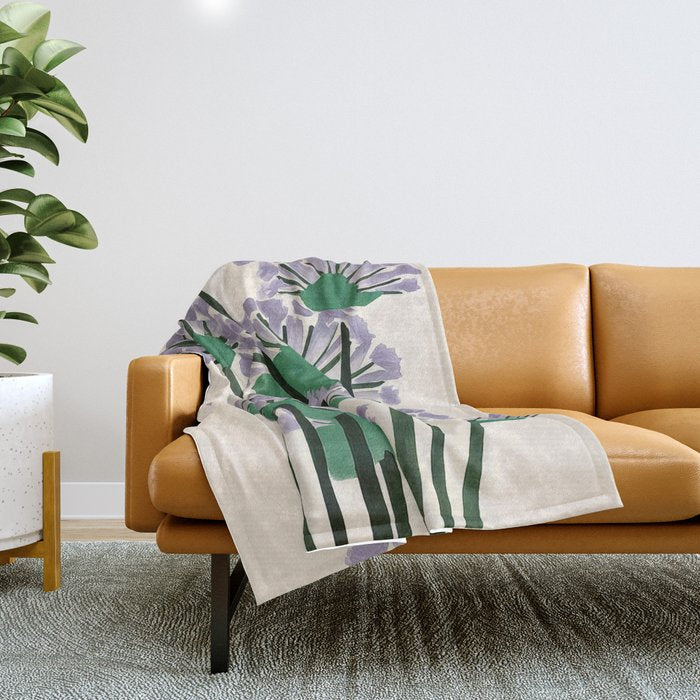 Modern Lavender Garden Throw Blanket Gallery Image 1